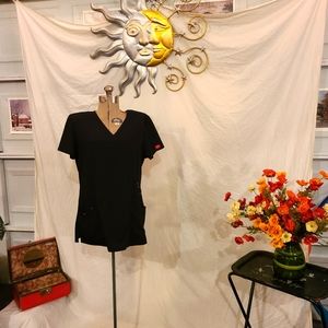 Lot of 3 Dickies scrub tops, size Large